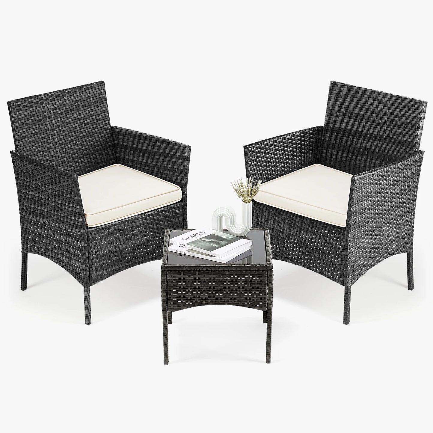 JHK Outdoor Patio Furniture Set With Cushioned Table