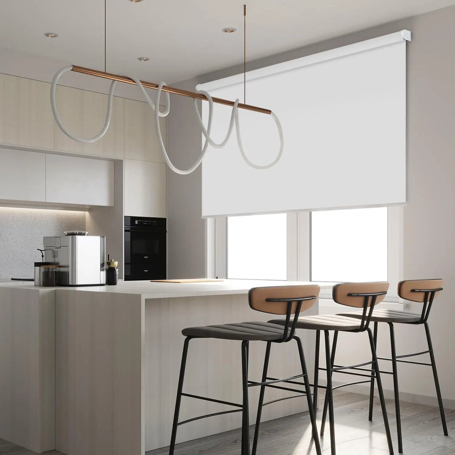 XMSJ Motorized Blackout Window Blinds With Remote Control