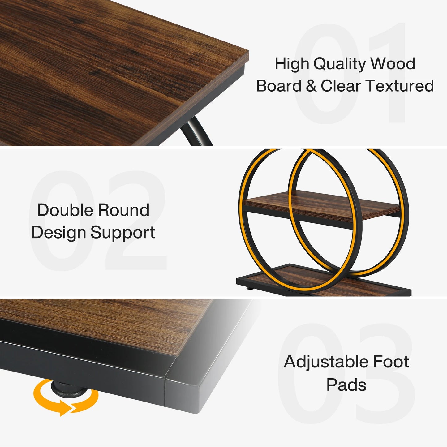 Tribesigns End Table With Three Shelves Narrow Wooden Side Table