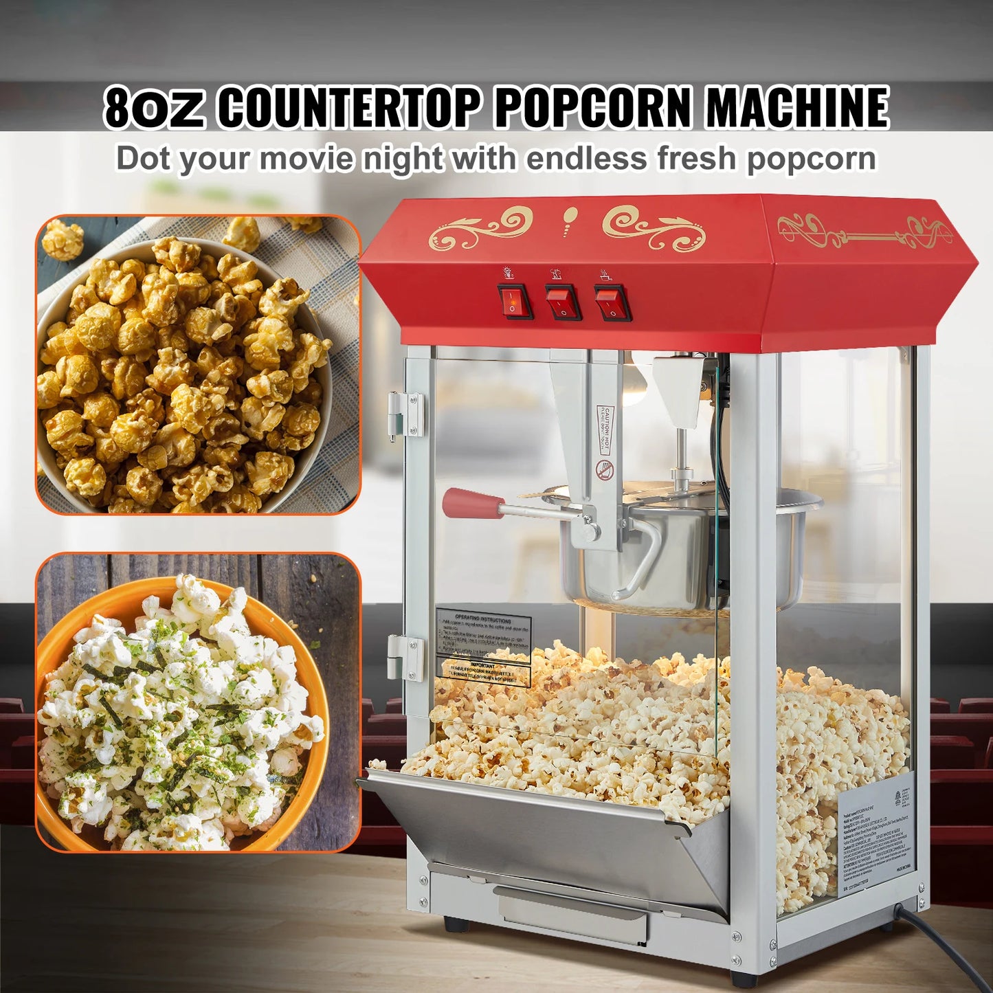 SucceBuy Electric Popcorn Maker for Commercial Use Unit