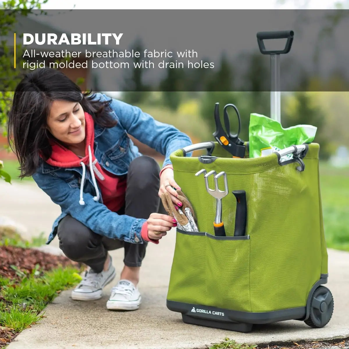 Collapsible Garden Cart 150-Pound Capacity Lightweight Aluminum Folds Flat