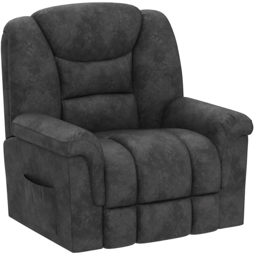 Oversized Leather Swivel Rocker Recliner Chair For Living Room