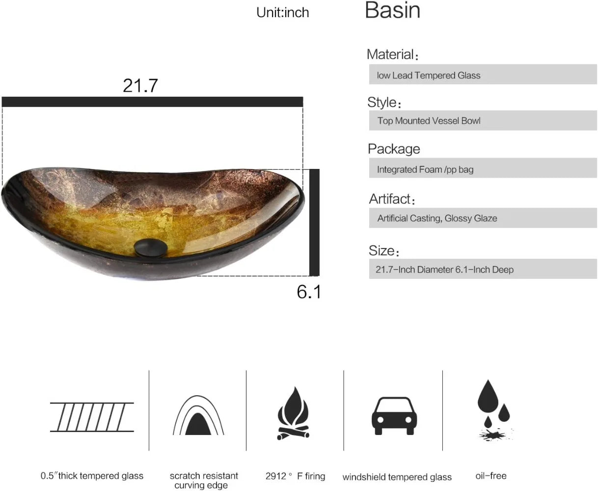 30-inch Natural Color Wall Mounted Bathroom Vanity with Hidden Drawer and Gold Boat Vessel Sink Top