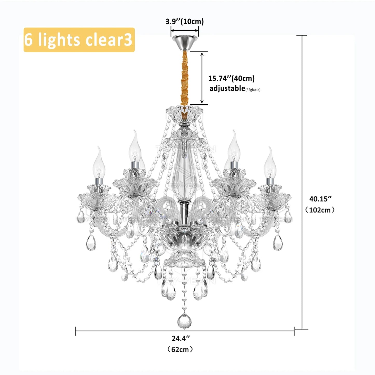 Ridgeyard K9 Crystal Chandelier Four To Eighteen Arms