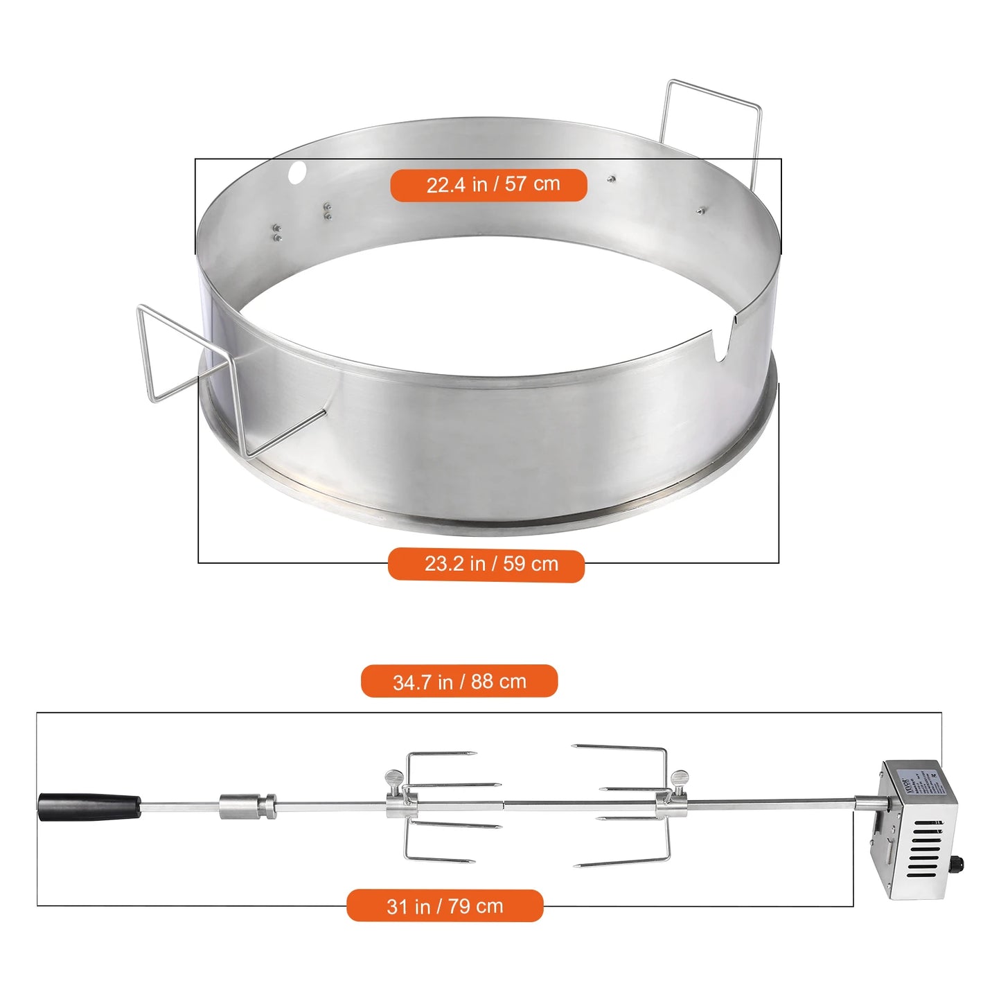 VEVOR SucceBuy Universal Grill Rotisserie Kit For Grills