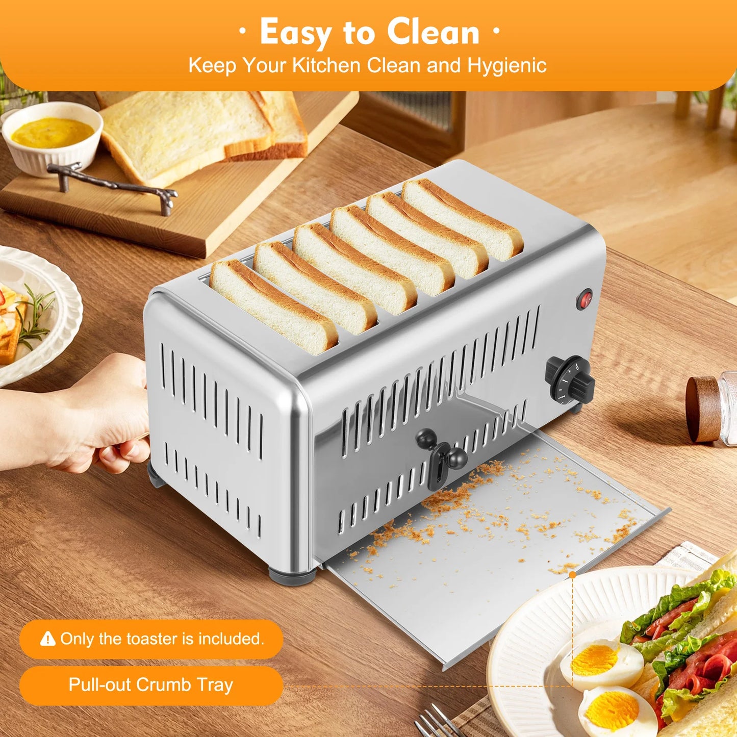 Commercial 6 Slice Toaster Bread Sandwich Machine 1680W 110V