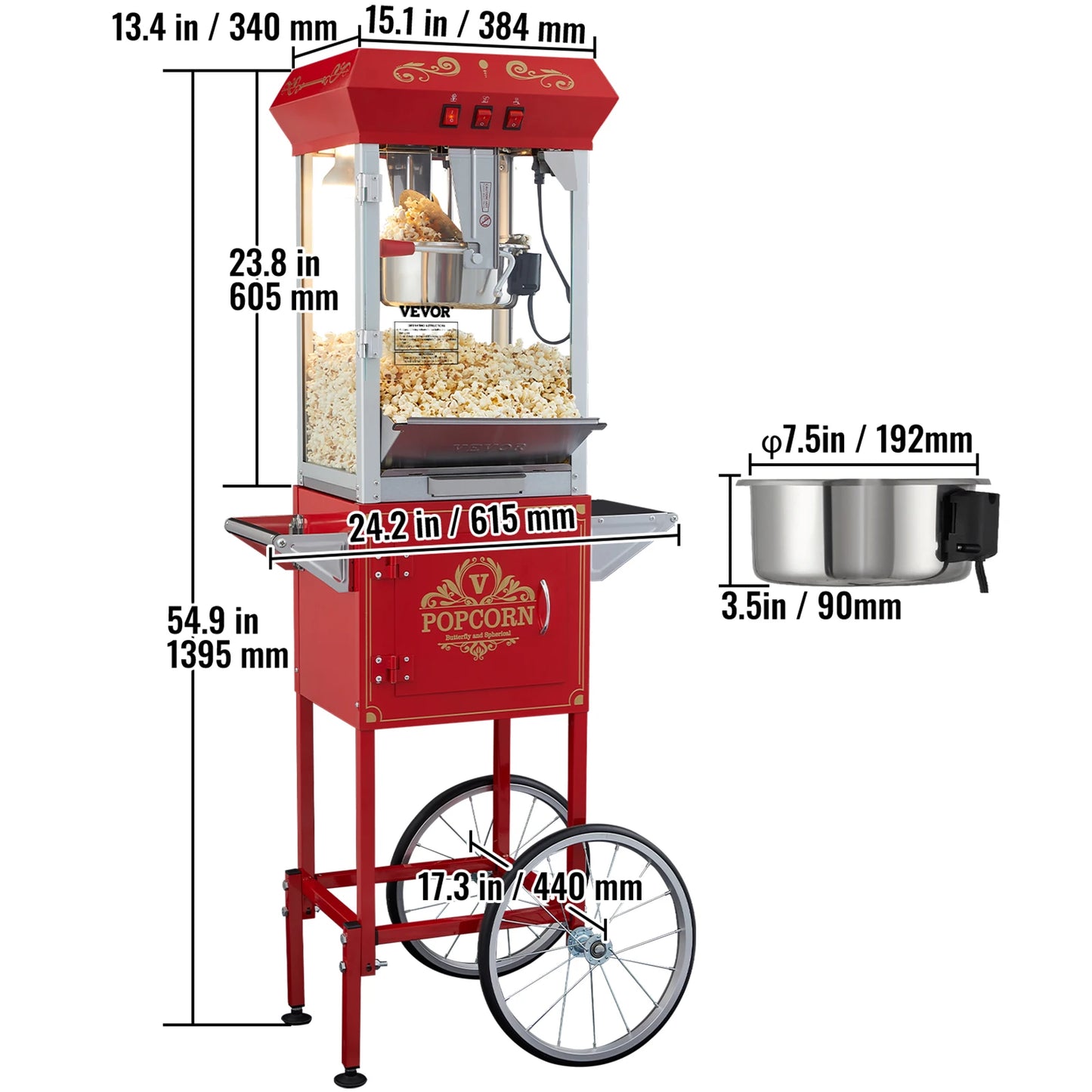 SucceBuy Electric Popcorn Maker for Commercial Use Unit