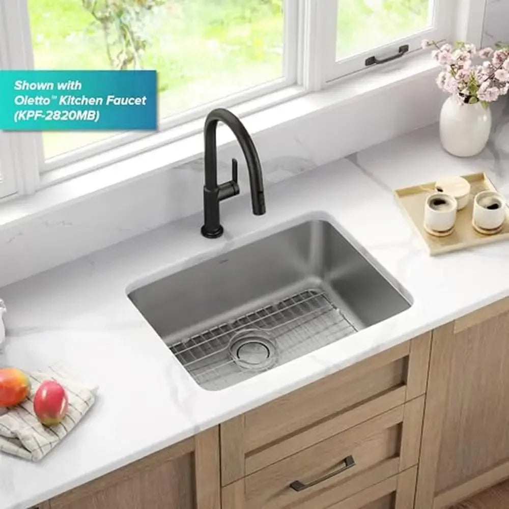 25" Undermount Stainless Steel Sink Clean & Contemporary Design Heavy-Duty Construction Spacious Single Bowl Dex Series by