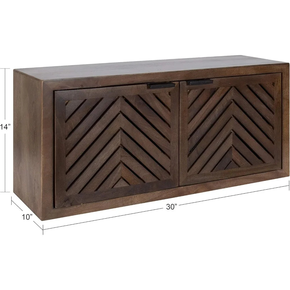 Coastal Style Two Door Wall Cabinet Decorative Storage