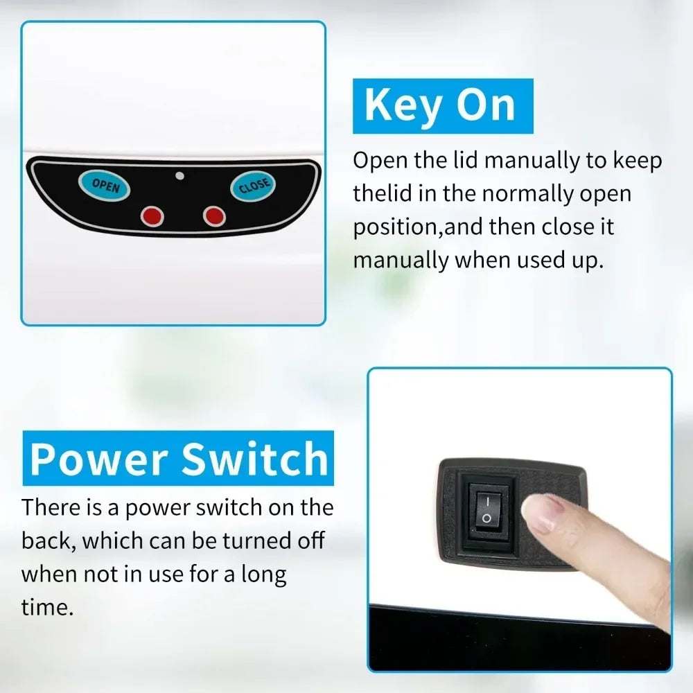 13-Gallon Kitchen Trash Can 50L Stainless Steel Garbage Can Automatic Touch Free Garbage Bin Motion Sensor Trash Can