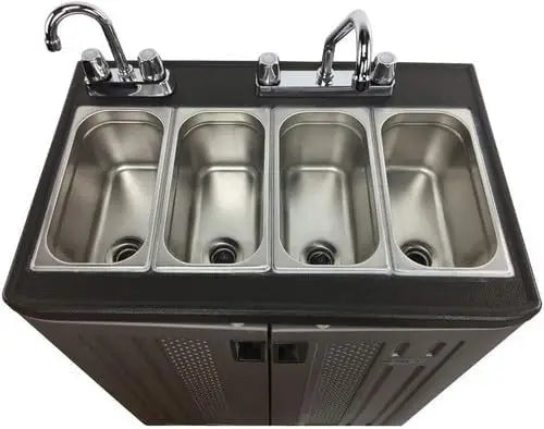 XMSJ Portable Hand Wash Sink 4 Compartment Basin Hot Water
