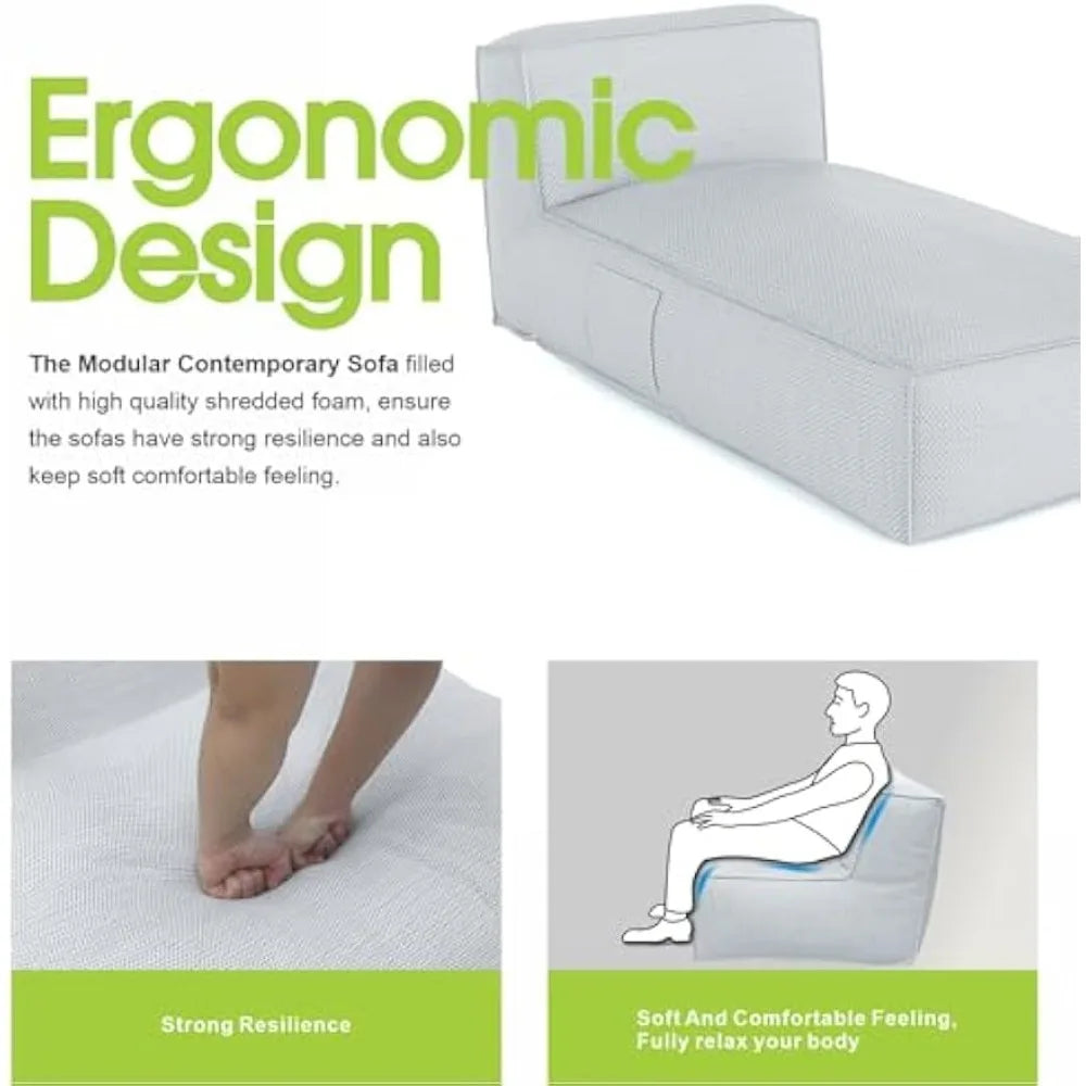 Patio Furniture Bean Bag 2 Person Reclining Chaise Lounge Chair - Outdoor Middle Chair, Sunbathing Recliners, Beach Lounge Sunbe