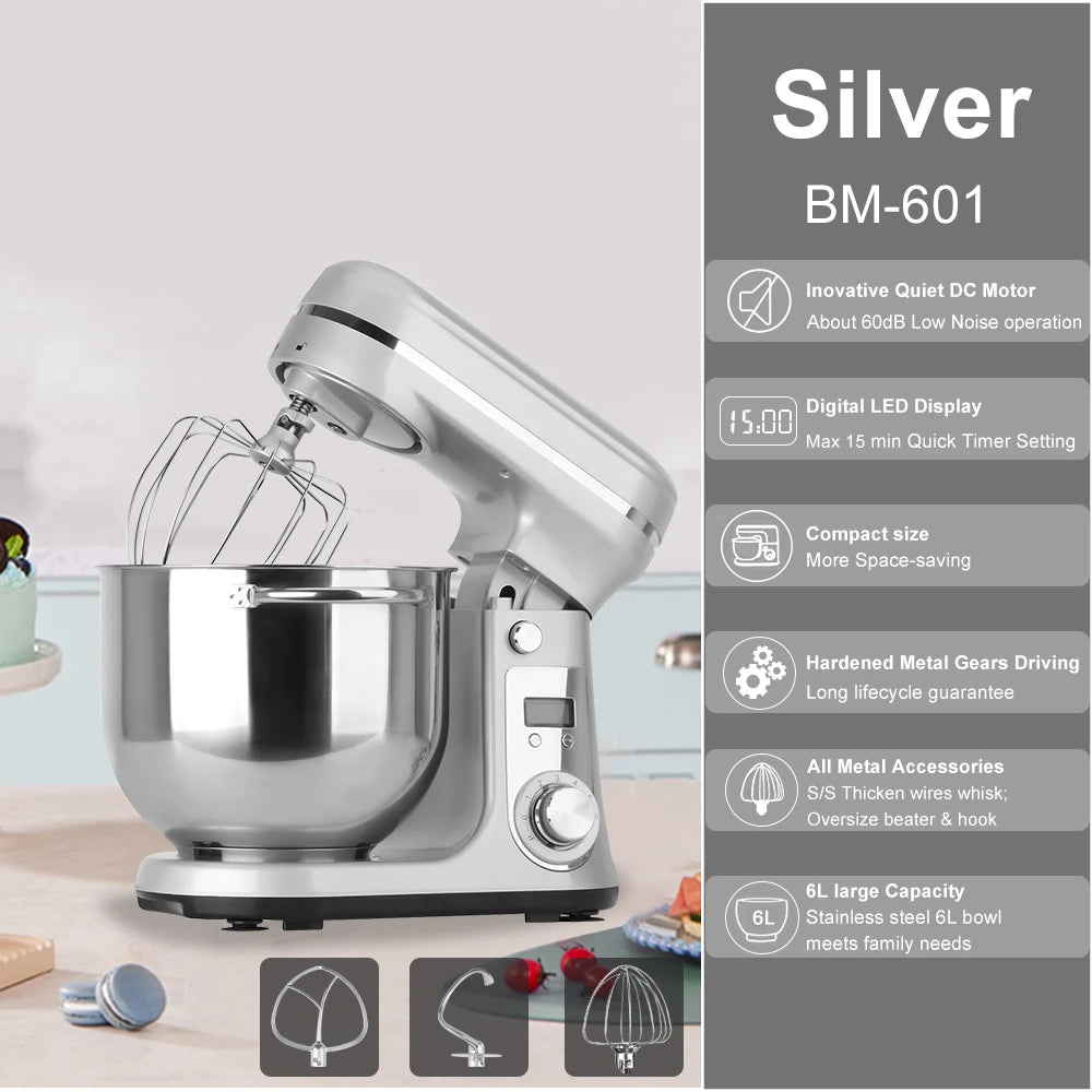 Biolomix 6 Speed Stand Mixer With Blender And Dough Kneader