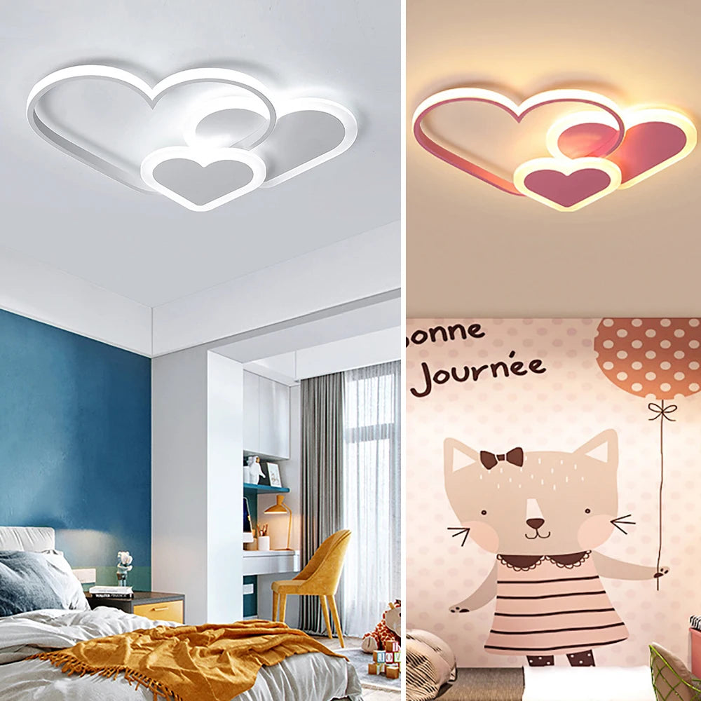 Modern Minimalist Heart LED Ceiling Light For Kids Room