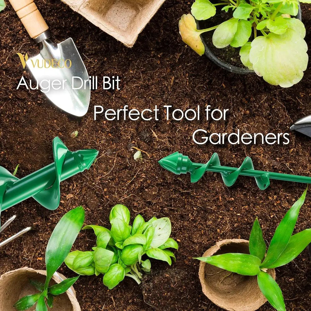 Garden Auger Drill Bit Set 2 Pack Bulb Planter Tool