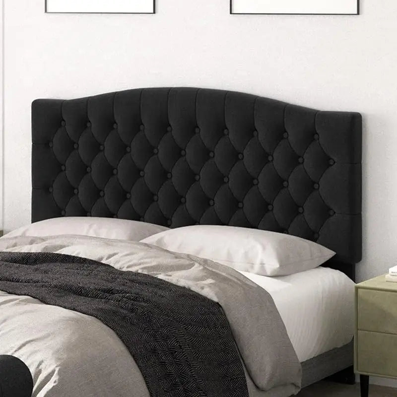 King Headboard Only, Upholstered Head Board for Adjustable Bed Velvet Tufted Cal  Size Wall Mounted