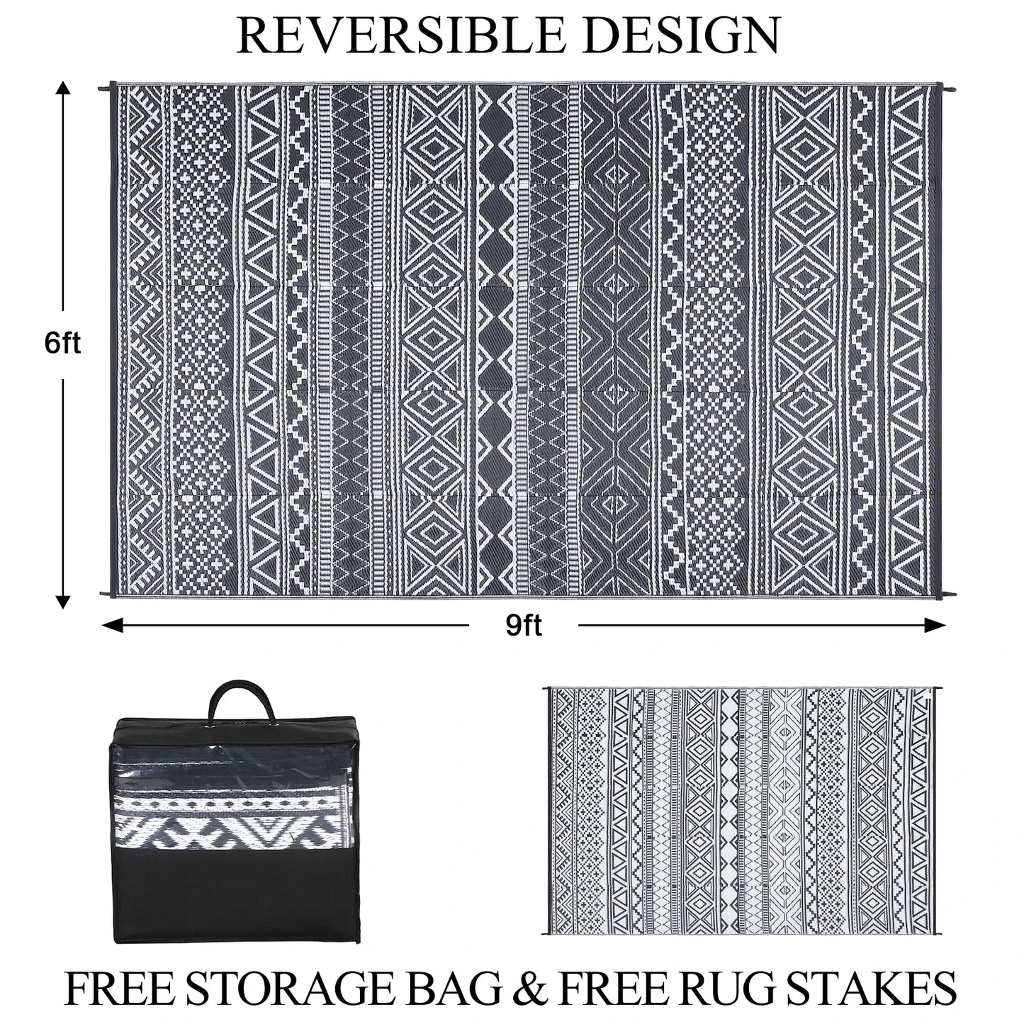 StudysetHign-concerned Outdoor Reversible Waterproof Rug