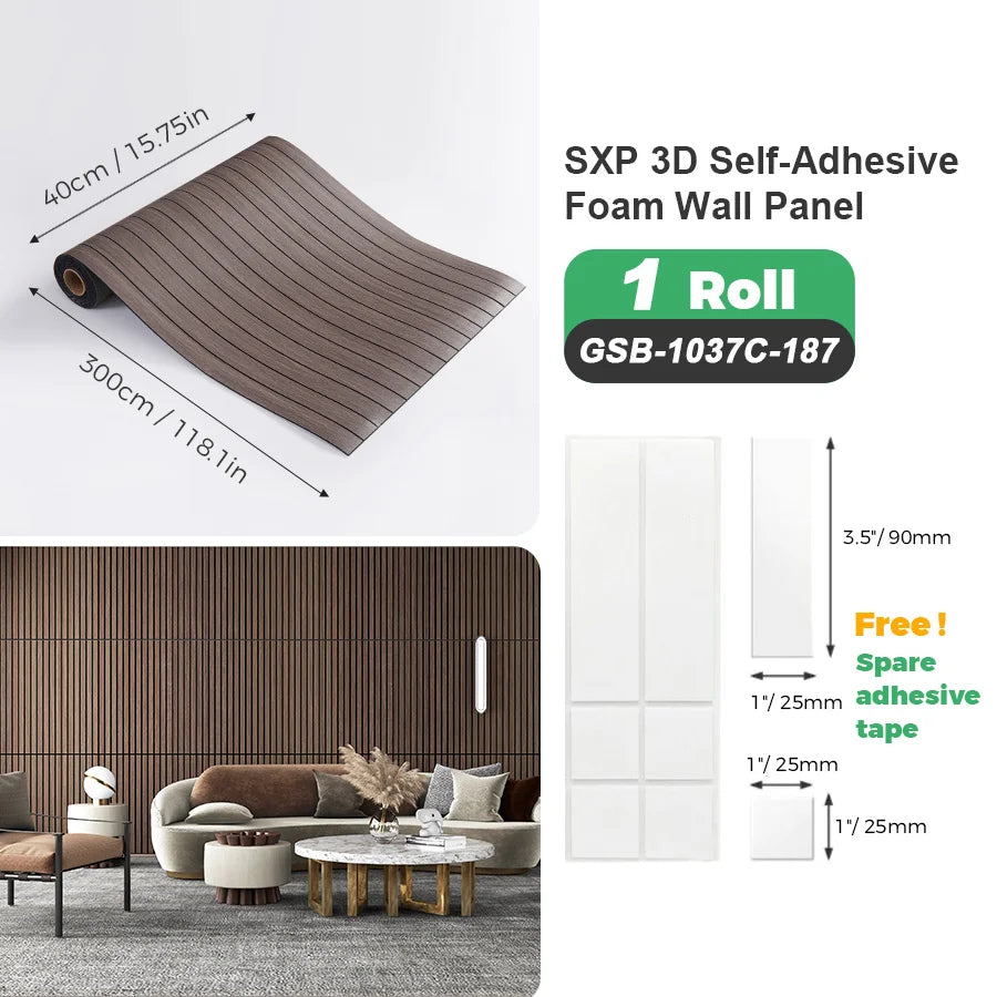 1 Roll Self-Adhesive Grid Wall Sticker SXP Wallpaper Sticker 15.75x118.11inch(12.91 Sq.Ft) Peel and Stick, Suitable for any room