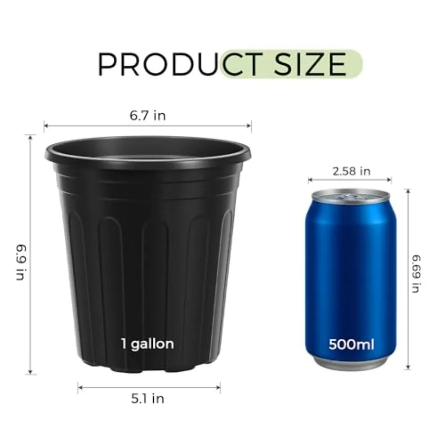 100 Pack Plastic Nursery Pots For Plants And Seedlings
