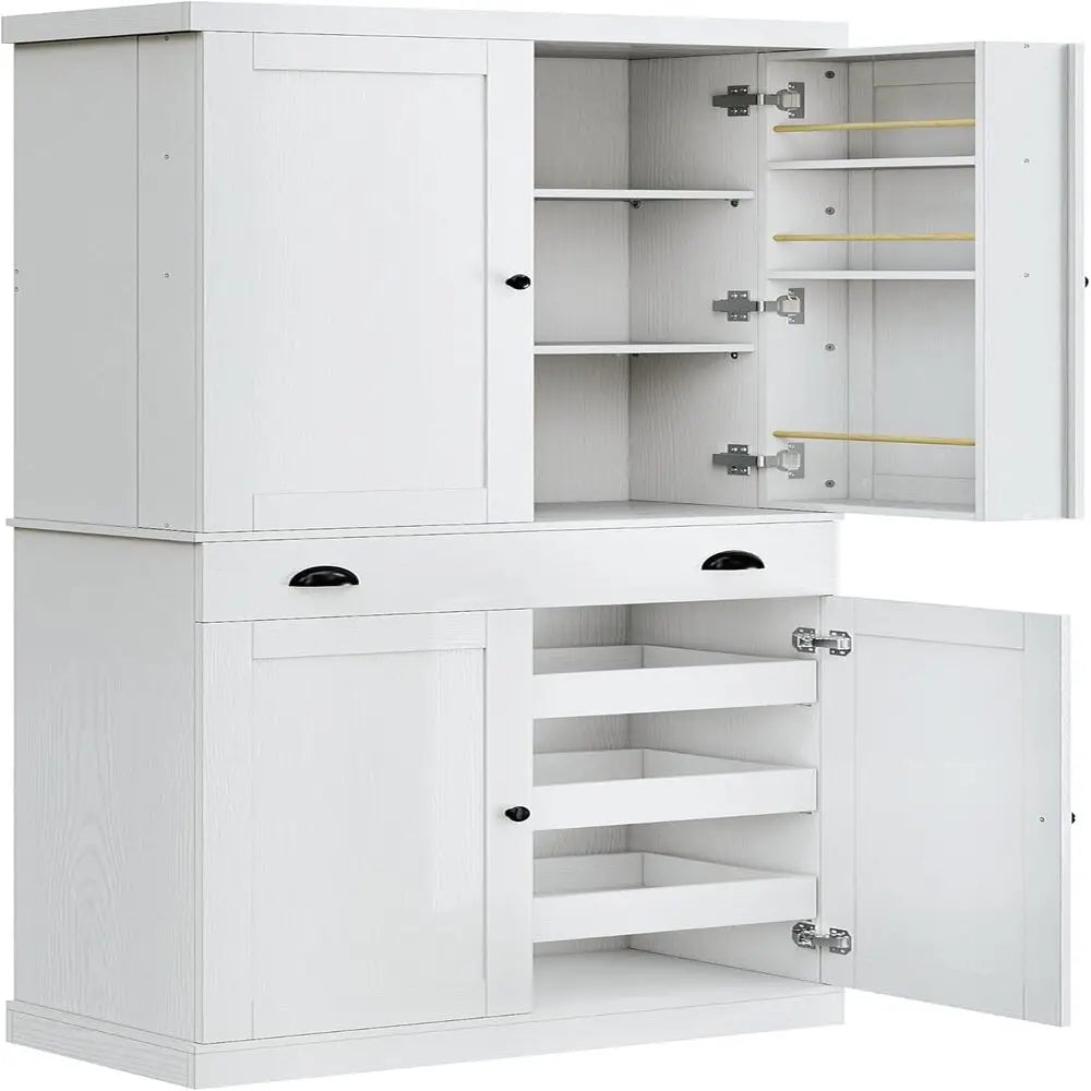 IRONCK Kitchen Pantry Cabinet Freestanding Cupboard With Drawer And Shelves