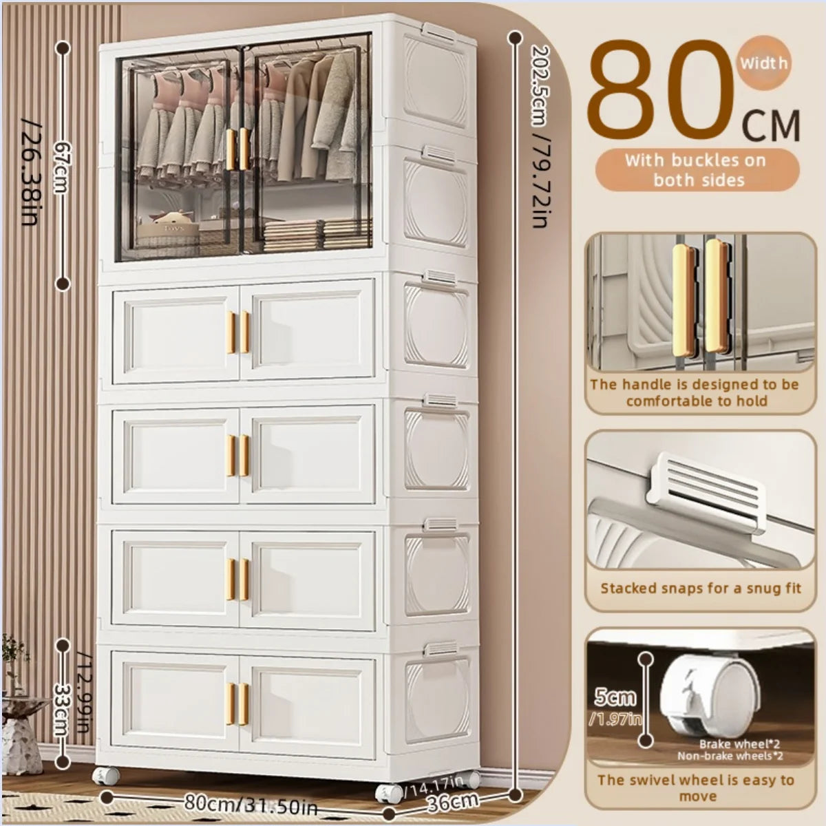 NONECN Foldable Plastic Storage Box For Bedroom Closet