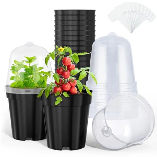 Nursery Pots for Plants Seedling Kit With Humidity Domes and Drainage Holes