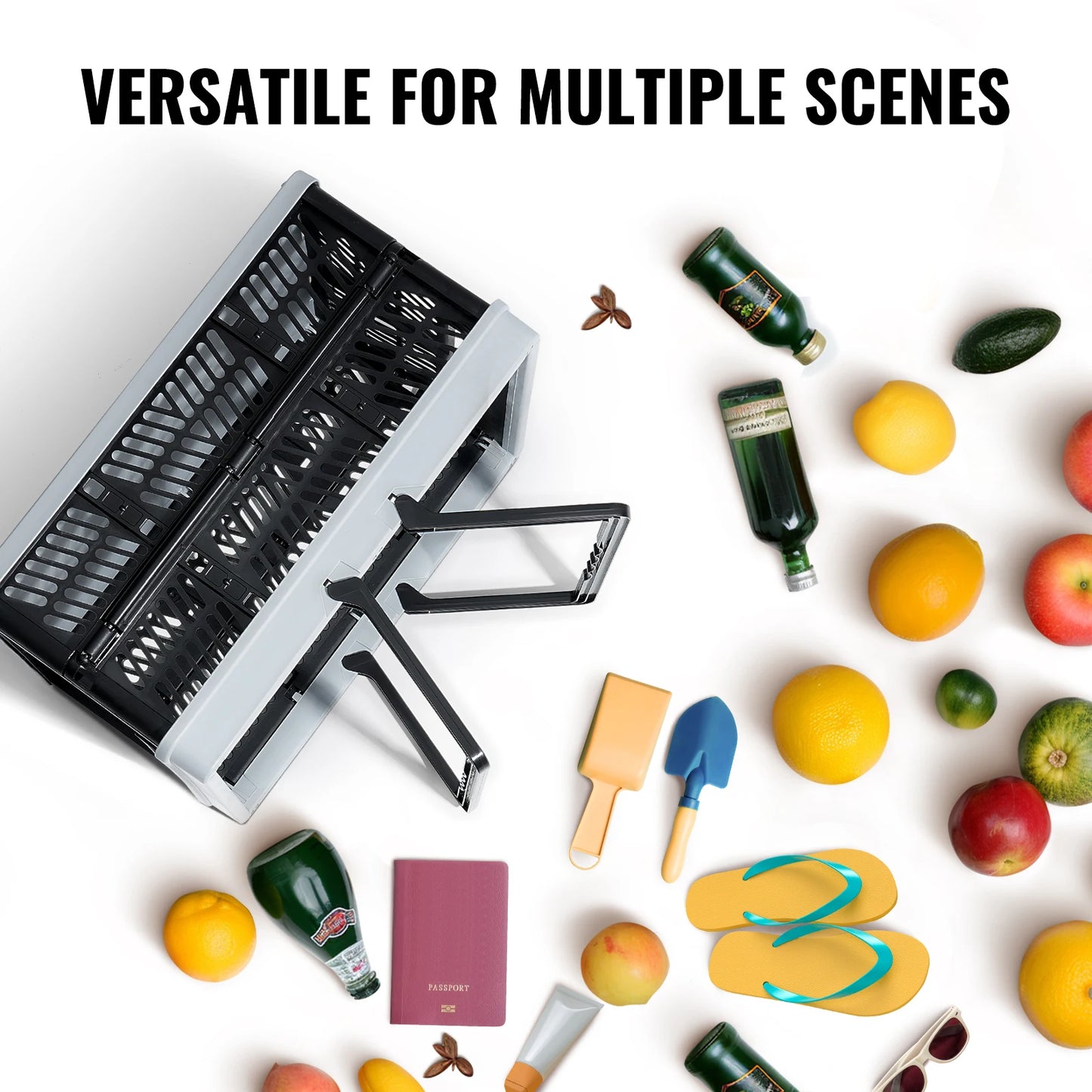 SucceBuy 3pc Foldable Storage Basket Crate For Kitchen