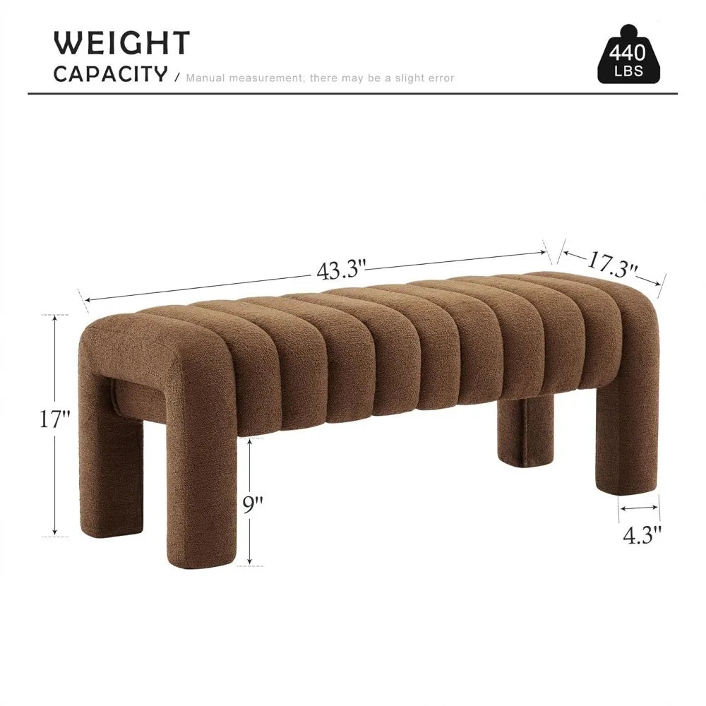 Angduo Upholstered Bench Entryway Ottoman With Wood Legs