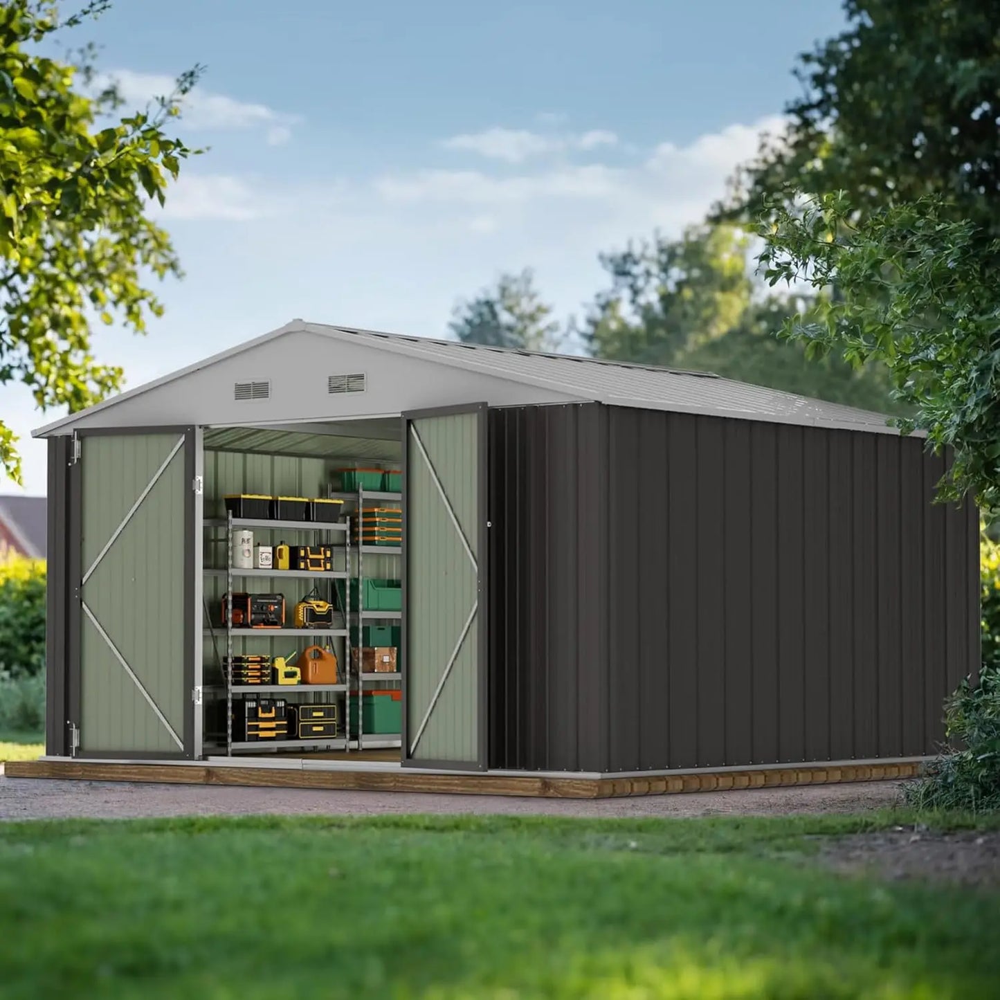 Alloy Steel Outdoor Storage Shed for Backyard and Garden Tools