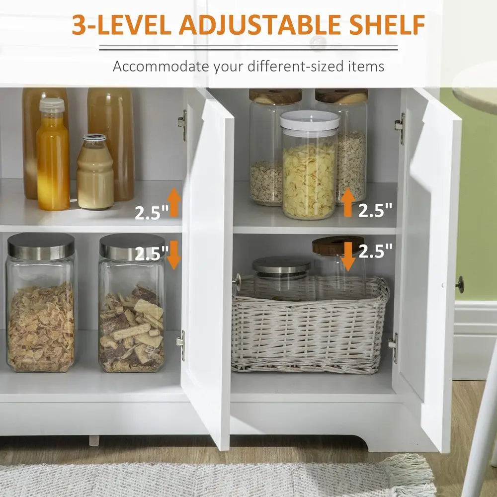 Sideboard Buffet Cabinet With Storage And Two Drawers