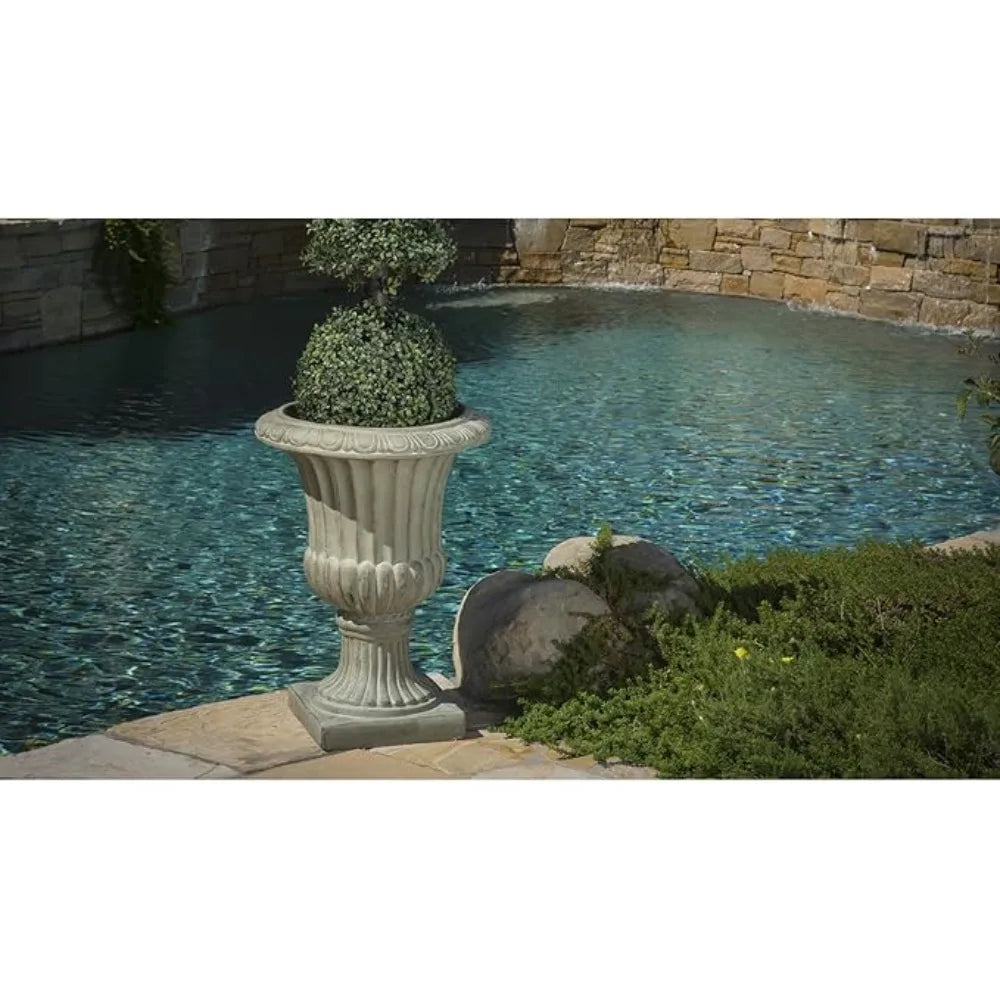 26" Large Urn Planters for Outdoor Plants - Versatile Indoor/Outdoor Garden Planter Urns Flower Pots with Antique Green Magnesiu