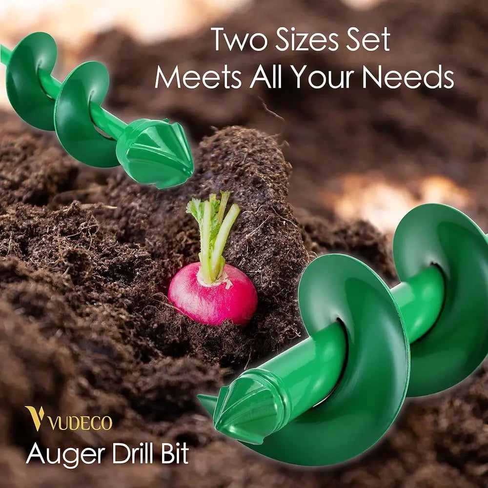 Garden Auger Drill Bit Set 2 Pack Bulb Planter Tool