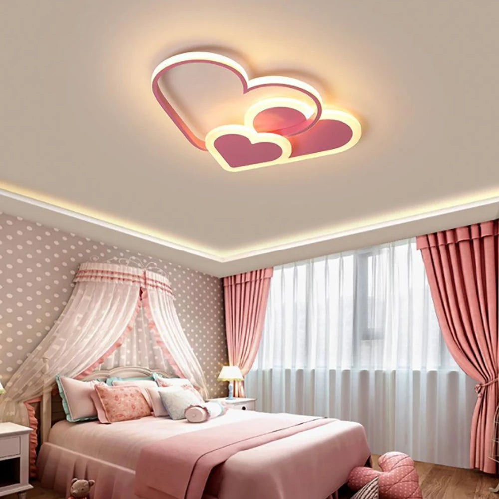 Modern Minimalist Heart LED Ceiling Light For Kids Room