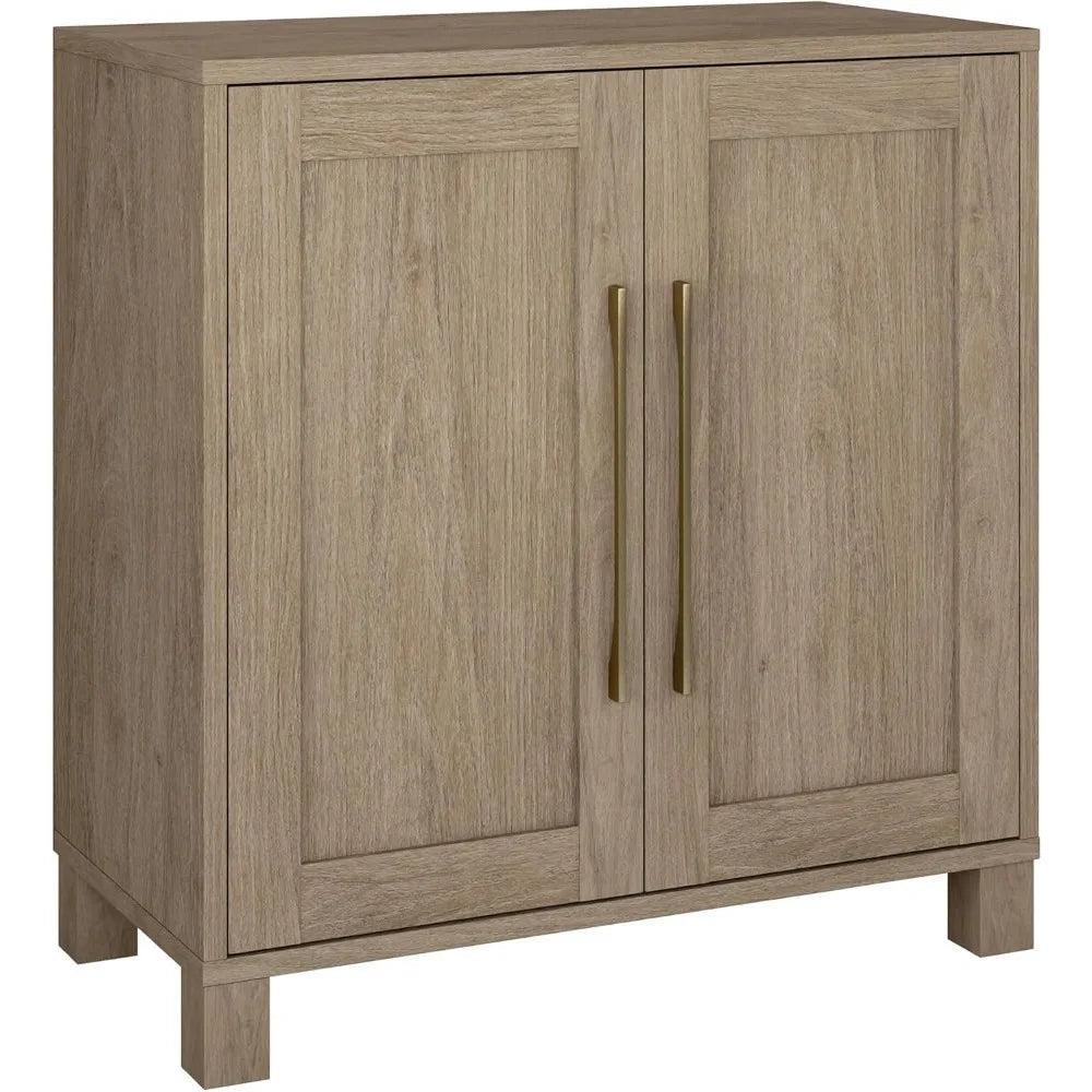 Wide Rectangular Accent Cabinet For Home Office Storage