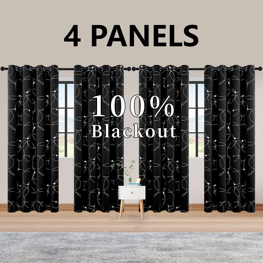 Zhejiang Blackout Curtains 4 Pack Grommet Thermal Darkening
