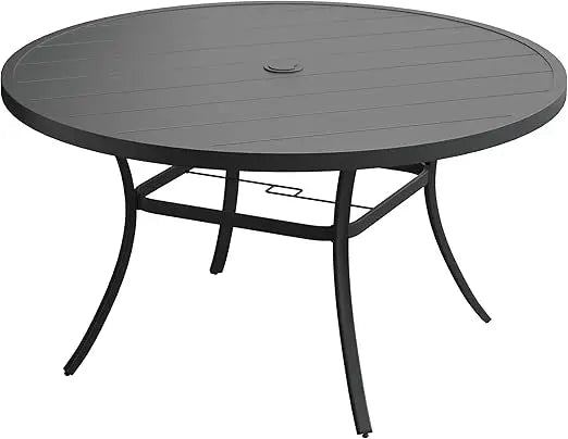 Outdoor All Weather Metal Round Patio Table With Umbrella Hole