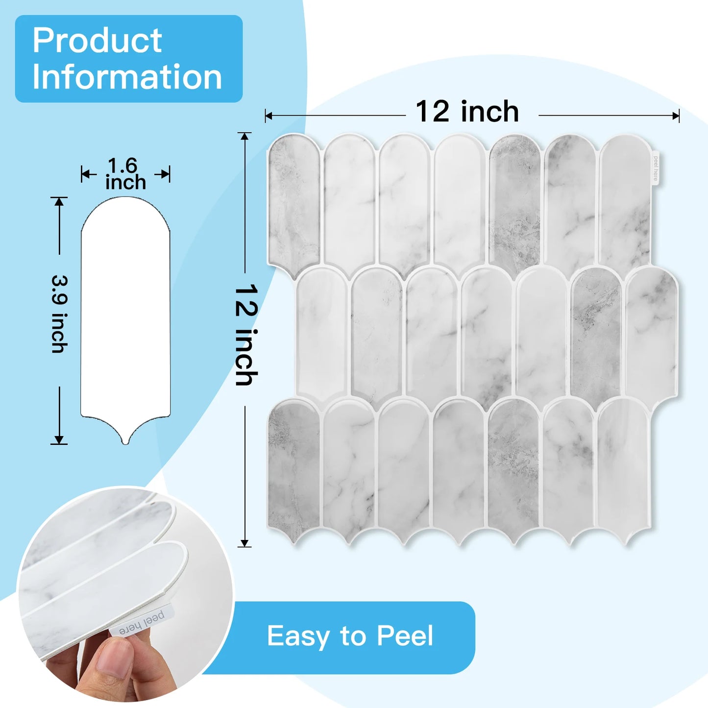 Art3d Self Adhesive Marble Backsplash Tiles 10 Pack