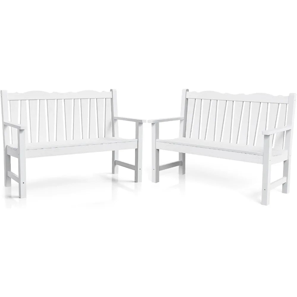 DAFIFY Outdoor Bench Set of 2 Weatherproof Garden Benches