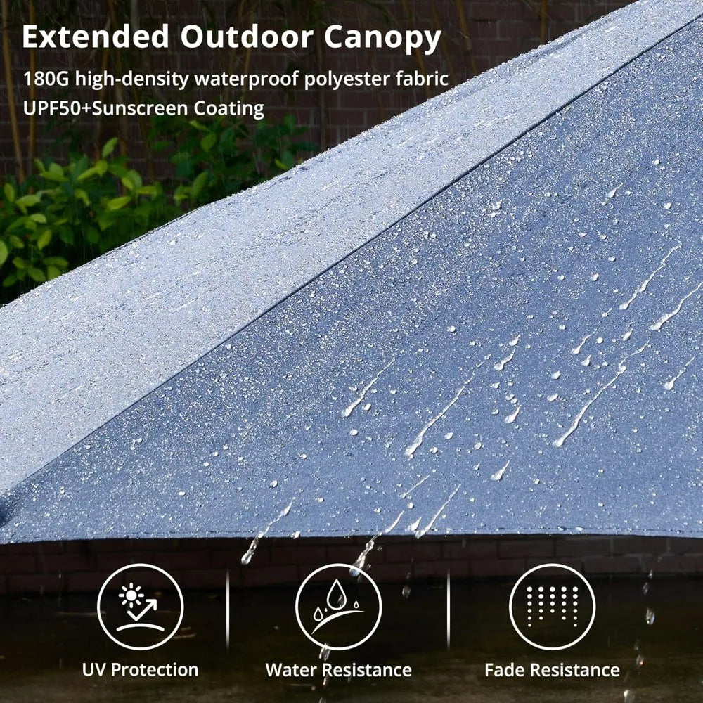 15ft Large Patio Umbrella with Base,Outdoor Rectangle Double-Sided Market Umbrella with Stand Included,Outside Umbrellas for Poo