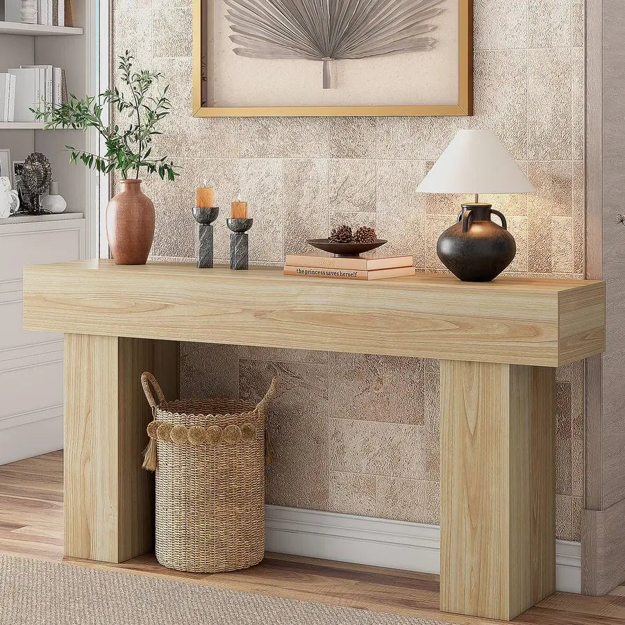 XMSJ Farmhouse Console Table For Entryway With Narrow Design