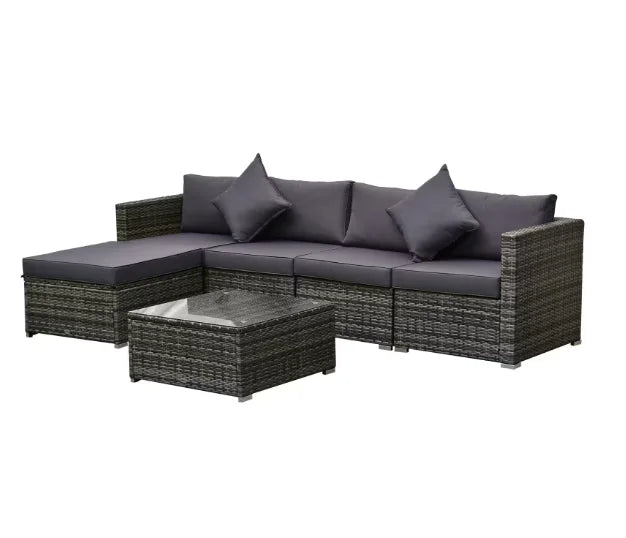 Tozey Outdoor Patio Sofa Sectional Set Weatherproof PE Rattan