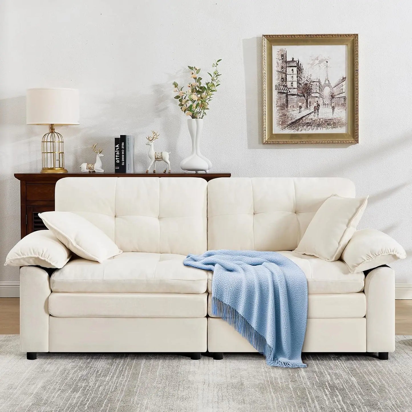 84" Modern Chenille Loveseat - Double-Layer Cloud Cushion, Deep Seat, Sturdy Frame, Easy Assembly, Multi-Room