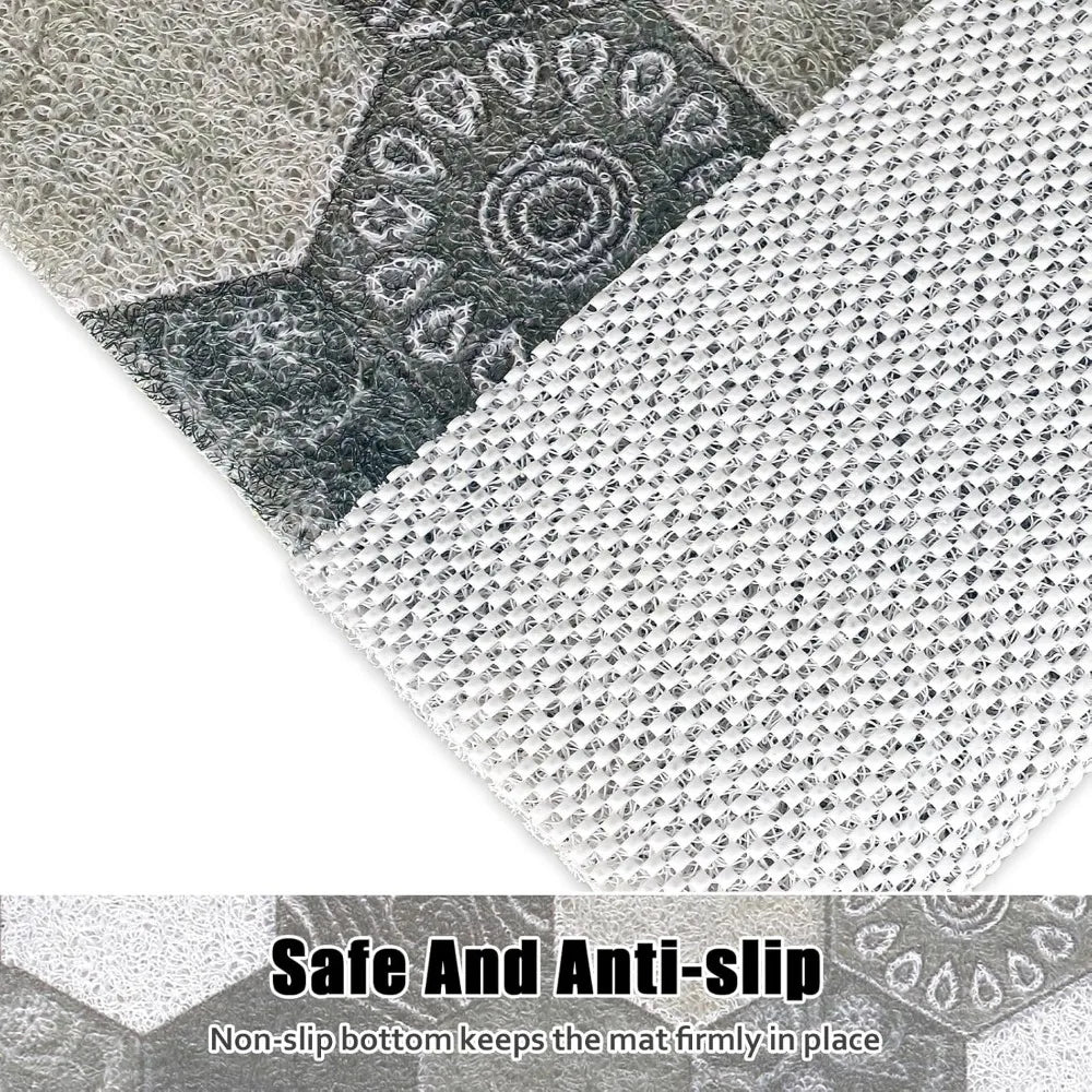 Square Shower Mat Non Slip: 31x31 Inch Extra Large Shower Floor Mat with Drain Hole in Middle - Soft PVC Loofah Bath Mat for Sho