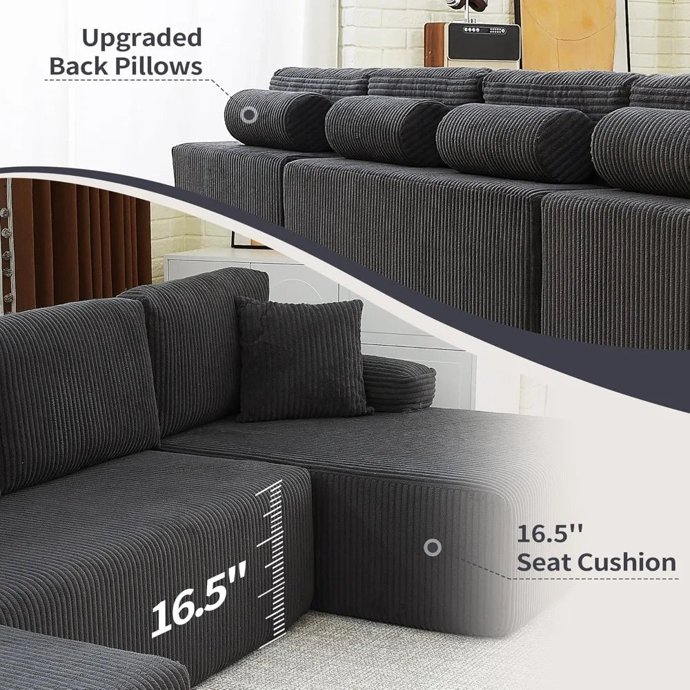 CN Sichuan Cloud U Shaped Sectional Sofa With Deep Seat