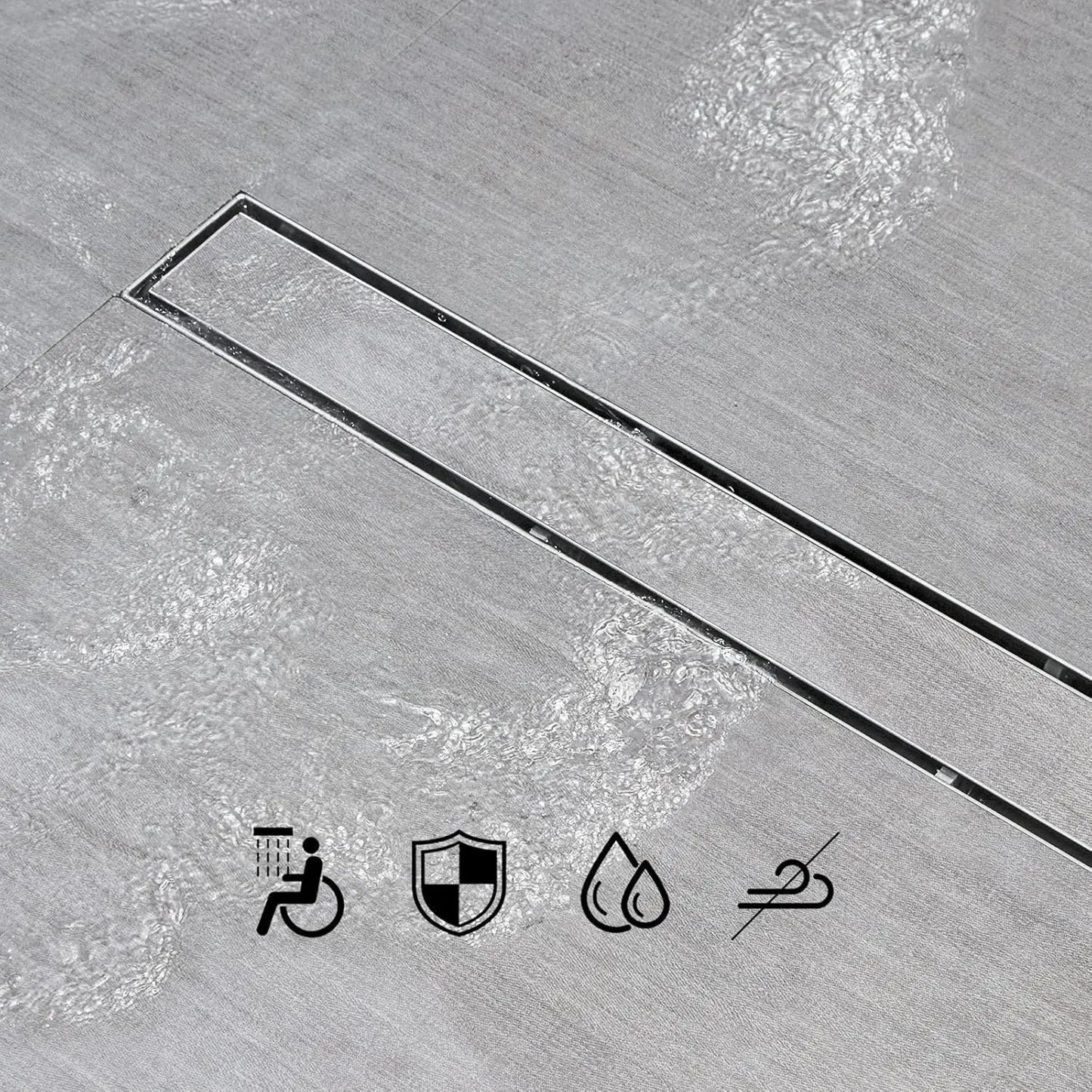 Linear Shower Drain Stainless Steel Tile Insert With Hair Strainer