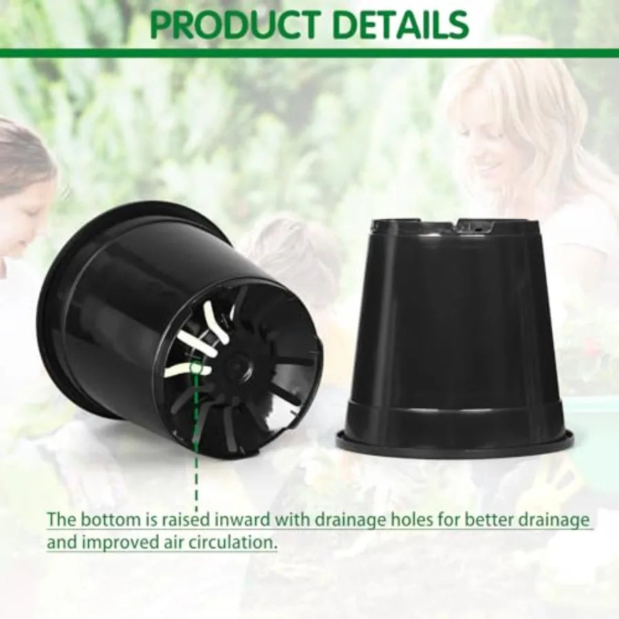 Plastic Plant Pots With Drainage Holes For Easy Seedling Transplants