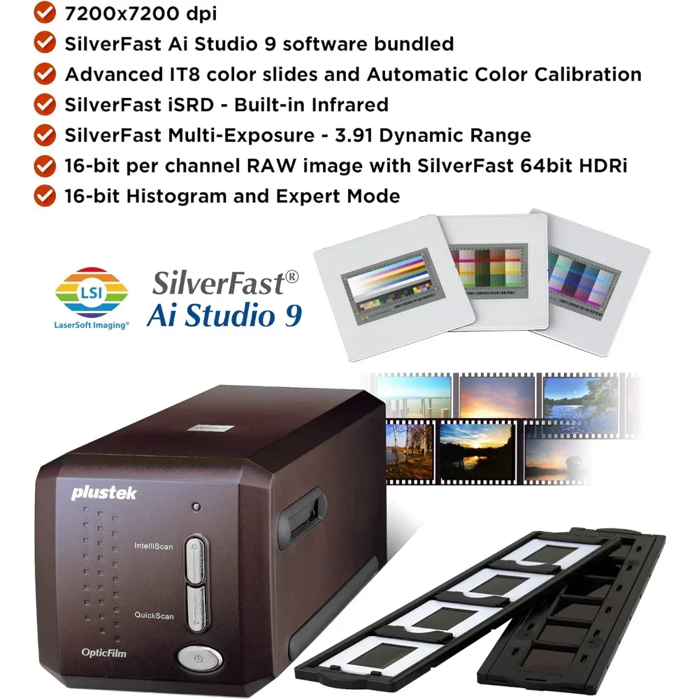 Plustek OpticFilm 8300i Ai Scanner SilverFast Ai Studio 9