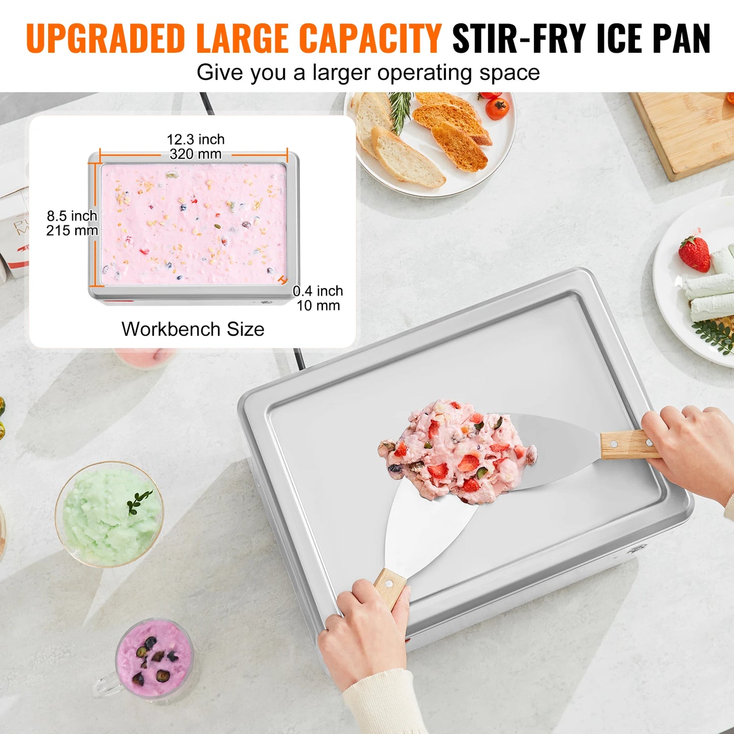 SucceBuy Fried Ice Cream Roll Machine Stainless Steel