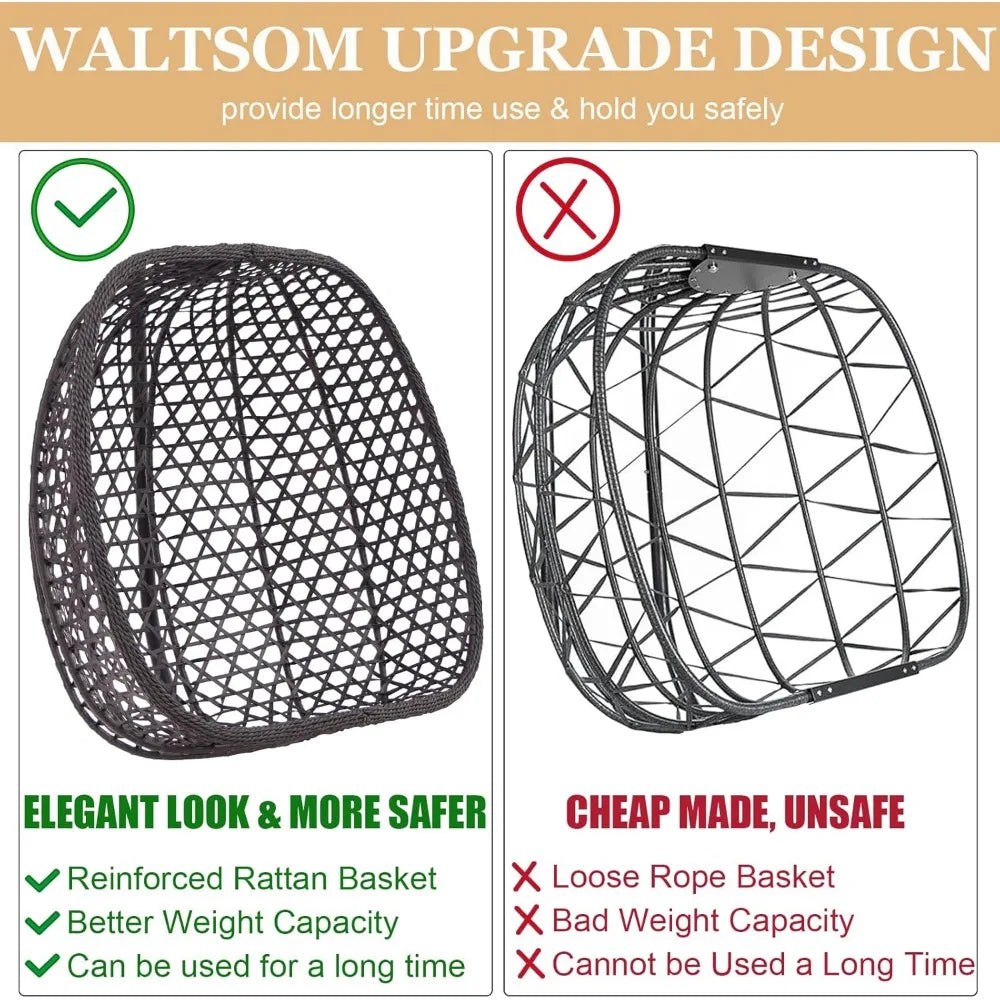 ANGDUO Double Hanging Egg Chair With Stand For Outdoor Patio