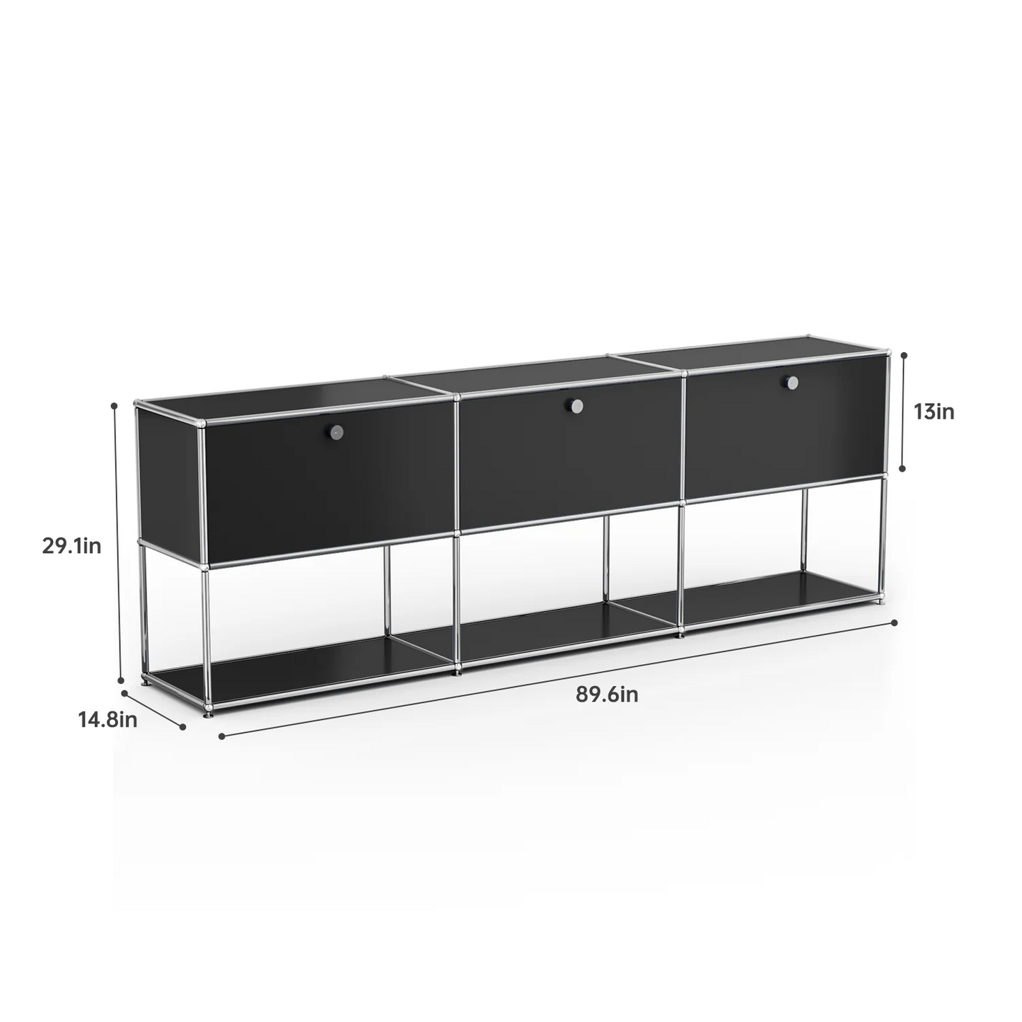 Furgle Modern TV Stand Storage Cabinet With Metal Frame